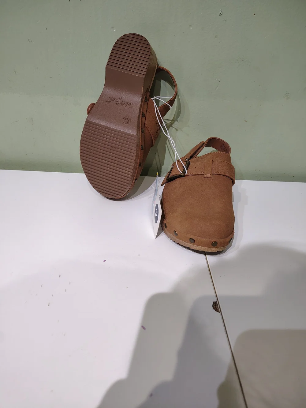 NWT Cat & Jack Brown Clog Heels Big Girl Buckle Suede Size 2 Fall Autumn 1 13